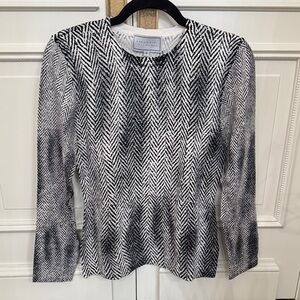 Monochrome Chevron Pattern Blouse